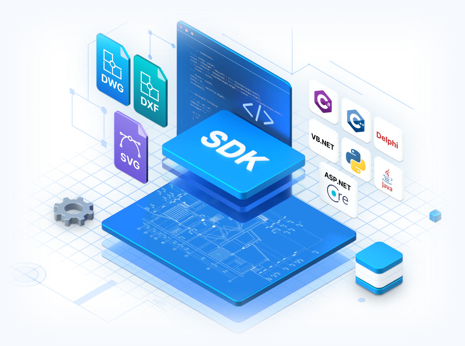 DWG, DXF 및 기타 CAD 파일을 보기 및 내보내기 위한 CAD SDK