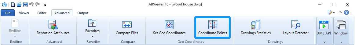 Coordinate Points tool in ABViewer
